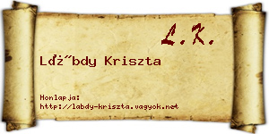 Lábdy Kriszta névjegykártya